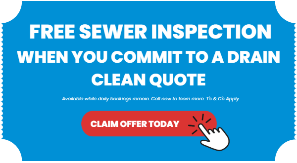 Free sewer inspection when you commit to a drain clean quote
